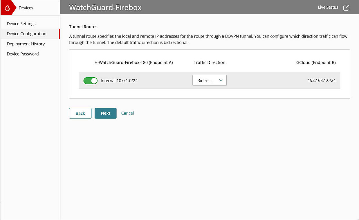 Screenshot of Firebox Cloud-Managed 4
